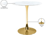Tulip Faux Marble Veneer / Tempered Glass / Iron Contemporary Gold Counter Height Table (3 Boxes) - 36" W x 36" D x 36" H