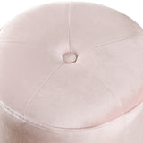 Baxton Studio Alonza Glam Pink Velvet Fabric Upholstered Gold-Finished Ottoman