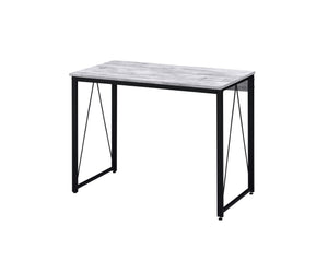 Zaidin Industrial Writing Desk Antique White & Black Finish 92604-ACME