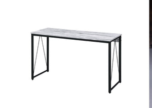 Zaidin Industrial Writing Desk Antique White & Black Finish 92609-ACME