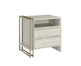 Tyeid Contemporary Accent Table Antique White & Gold Finish 92619-ACME