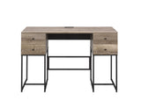 Desirre Industrial Writing Desk WOOD TOP] Rustic Oak (cc#) • METAL BASE] Black Powder Coating 92640-ACME