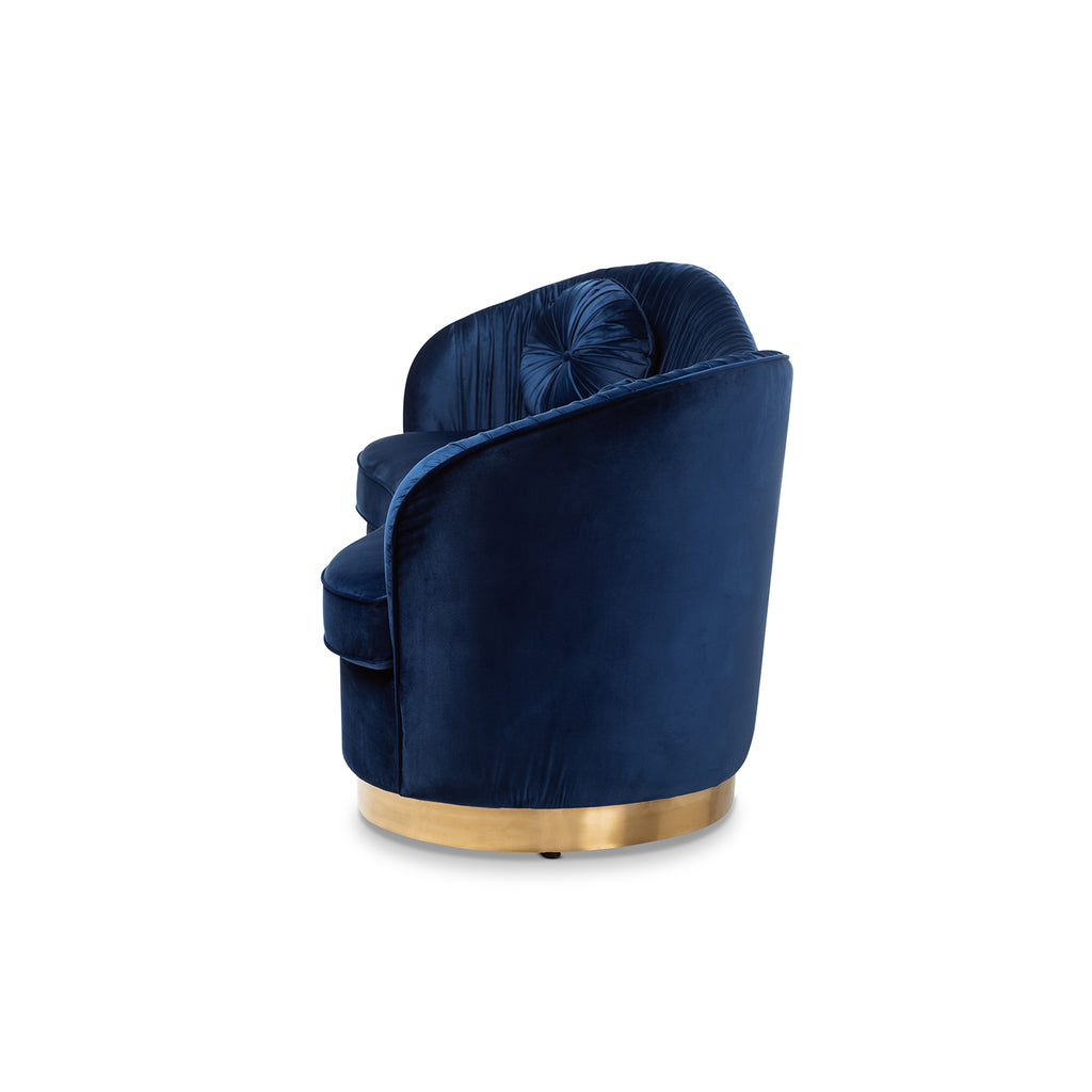 Best Quality Furniture Olivia Navy Blue Velvet Fabric Adjustable