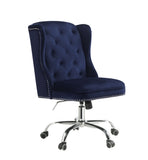 Jamesia Vintage Office Chair Midnight Blue Velvet (MJ9-117 Velvet) • Metal Base) Chrome 92665-ACME