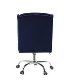 Jamesia Vintage Office Chair Midnight Blue Velvet (MJ9-117 Velvet) • Metal Base) Chrome 92665-ACME