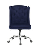 Jamesia Vintage Office Chair Midnight Blue Velvet (MJ9-117 Velvet) • Metal Base) Chrome 92665-ACME