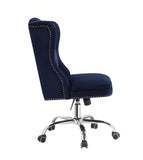 Jamesia Vintage Office Chair Midnight Blue Velvet (MJ9-117 Velvet) • Metal Base) Chrome 92665-ACME