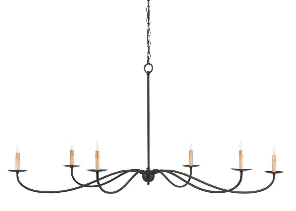 Saxon Black Chandelier: Stunning 63-Inch Wrought Iron Fixture with Modern Elegance for Your Home