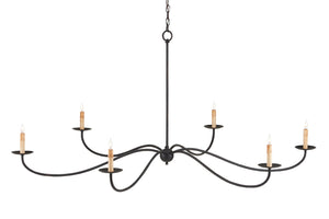 Saxon Black Chandelier: Stunning 63-Inch Wrought Iron Fixture with Modern Elegance for Your Home