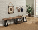 Alpine Furniture Prairie Dining Bench, Natural/Black 1568-03 Reclaimed Natural & Black Base Solid & Recycled Pine 75 x 14 x 18