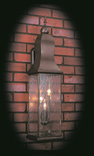 3-Light Mahogany Bronze Marquis Exterior Wall Mount