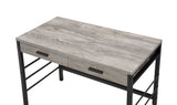 Disho Industrial Built-in USB Port Writing Desk Light Weathered Oak & Black Finish 92720-ACME