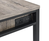 Disho Industrial Built-in USB Port Writing Desk Light Weathered Oak & Black Finish 92720-ACME