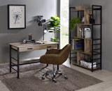 Disho Industrial Built-in USB Port Writing Desk Light Weathered Oak & Black Finish 92720-ACME