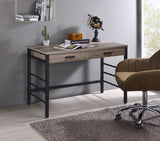 Disho Industrial Built-in USB Port Writing Desk Light Weathered Oak & Black Finish 92720-ACME