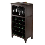 Winsome Wood Ancona Modular Wine Cabinet with Glass Rack & 20-Bottle 92729-WINSOMEWOOD
