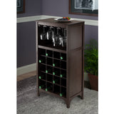 Winsome Wood Ancona Modular Wine Cabinet with Glass Rack & 20-Bottle 92729-WINSOMEWOOD
