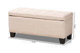 Baxton Studio Fera Modern and Contemporary Beige Fabric Upholstered Storage Ottoman