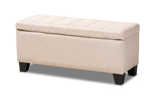 Baxton Studio Fera Modern and Contemporary Beige Fabric Upholstered Storage Ottoman