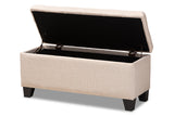 Baxton Studio Fera Modern and Contemporary Beige Fabric Upholstered Storage Ottoman