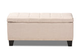 Baxton Studio Fera Modern and Contemporary Beige Fabric Upholstered Storage Ottoman