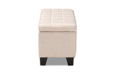 Baxton Studio Fera Modern and Contemporary Beige Fabric Upholstered Storage Ottoman