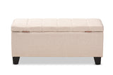 Baxton Studio Fera Modern and Contemporary Beige Fabric Upholstered Storage Ottoman