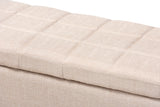 Baxton Studio Fera Modern and Contemporary Beige Fabric Upholstered Storage Ottoman