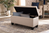 Baxton Studio Fera Modern and Contemporary Beige Fabric Upholstered Storage Ottoman