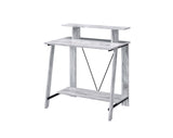 Nypho Industrial Writing Desk Antique White & Black Finish 92732-ACME