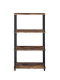 Nypho Industrial Bookshelf Weathered Oak & Black Finish 92735-ACME