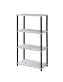 Nypho Industrial Bookshelf Antique White & Black Finish 92737-ACME