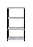 Nypho Industrial Bookshelf Antique White & Black Finish 92737-ACME