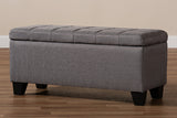 Baxton Studio Fera Modern and Contemporary Gray Fabric Upholstered Storage Ottoman