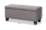 Baxton Studio Fera Modern and Contemporary Gray Fabric Upholstered Storage Ottoman