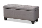 Baxton Studio Fera Modern and Contemporary Gray Fabric Upholstered Storage Ottoman