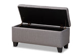 Baxton Studio Fera Modern and Contemporary Gray Fabric Upholstered Storage Ottoman