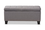 Baxton Studio Fera Modern and Contemporary Gray Fabric Upholstered Storage Ottoman