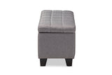 Baxton Studio Fera Modern and Contemporary Gray Fabric Upholstered Storage Ottoman