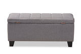 Baxton Studio Fera Modern and Contemporary Gray Fabric Upholstered Storage Ottoman