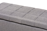 Baxton Studio Fera Modern and Contemporary Gray Fabric Upholstered Storage Ottoman