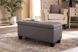 Baxton Studio Fera Modern and Contemporary Gray Fabric Upholstered Storage Ottoman