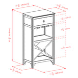 Winsome Wood Ancona Modular Wine Cabinet with One Drawer, Glass Rack, X Shelf 92745-WINSOMEWOOD