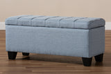 Baxton Studio Fera Modern and Contemporary Light Blue Fabric Upholstered Storage Ottoman