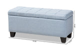 Baxton Studio Fera Modern and Contemporary Light Blue Fabric Upholstered Storage Ottoman