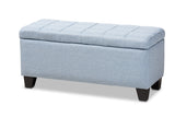 Baxton Studio Fera Modern and Contemporary Light Blue Fabric Upholstered Storage Ottoman