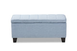 Baxton Studio Fera Modern and Contemporary Light Blue Fabric Upholstered Storage Ottoman