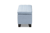 Baxton Studio Fera Modern and Contemporary Light Blue Fabric Upholstered Storage Ottoman