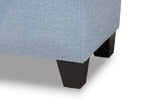 Baxton Studio Fera Modern and Contemporary Light Blue Fabric Upholstered Storage Ottoman