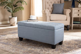 Baxton Studio Fera Modern and Contemporary Light Blue Fabric Upholstered Storage Ottoman